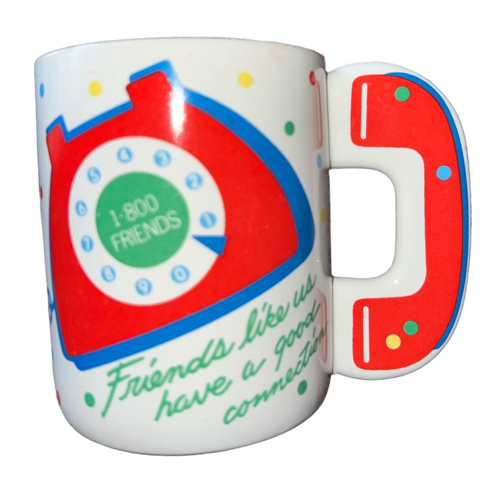 AVON 1-800-Friends Coffee Cup Mug Rotary Phone Receiver Handle collectible